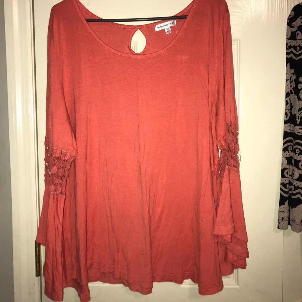 Orange bell sleeve top